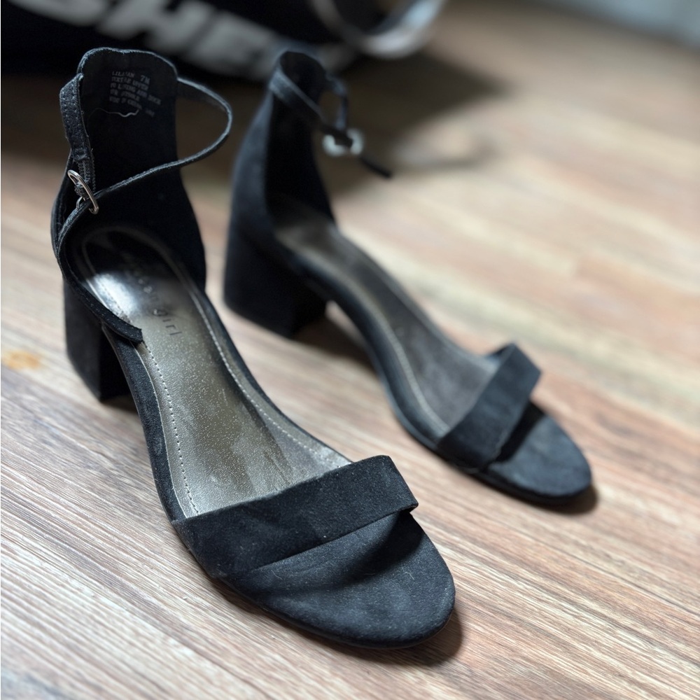 Madden Girl Black Suede Block Heels